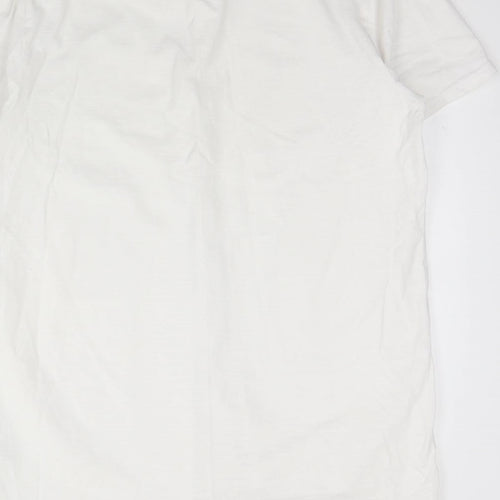 Easy Mens White  Cotton  Button-Up Size XL Collared Button