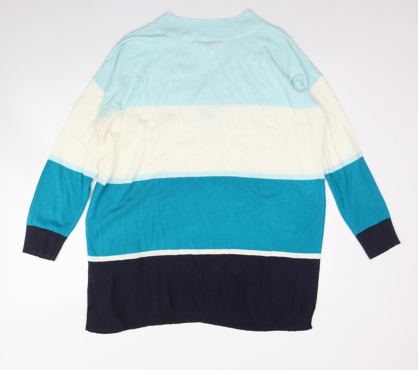 Principles Womens Blue Boat Neck  Acrylic Pullover Jumper Size 20