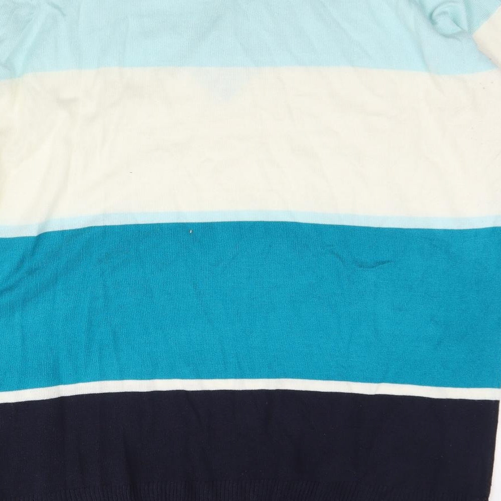 Principles Womens Blue Boat Neck  Acrylic Pullover Jumper Size 20