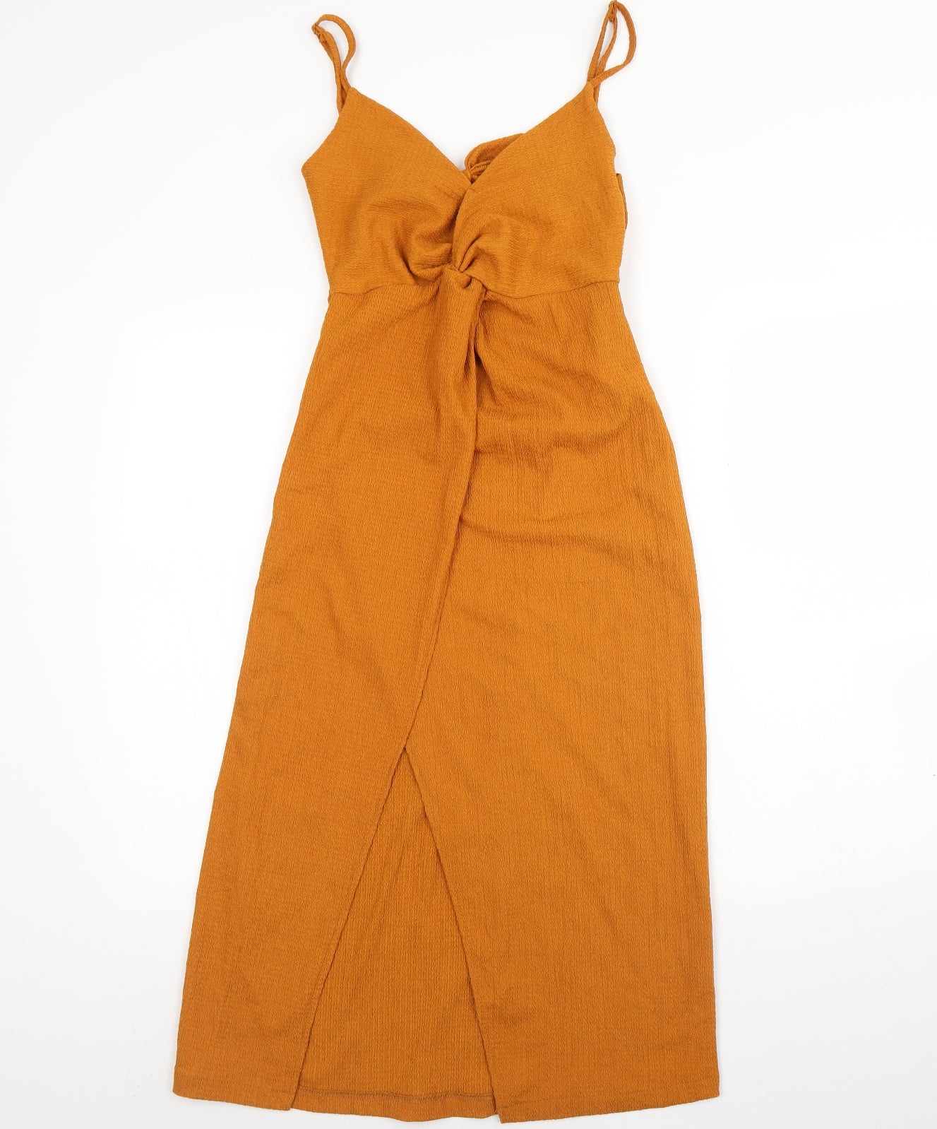 Bershka Womens Orange  Polyester Fit & Flare  Size XS  Sweetheart