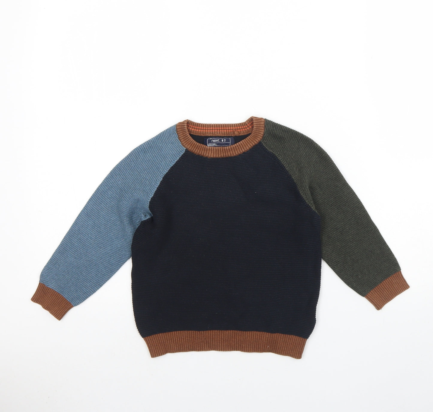 NEXT Boys Blue Round Neck  Cotton Pullover Jumper Size 4 Years