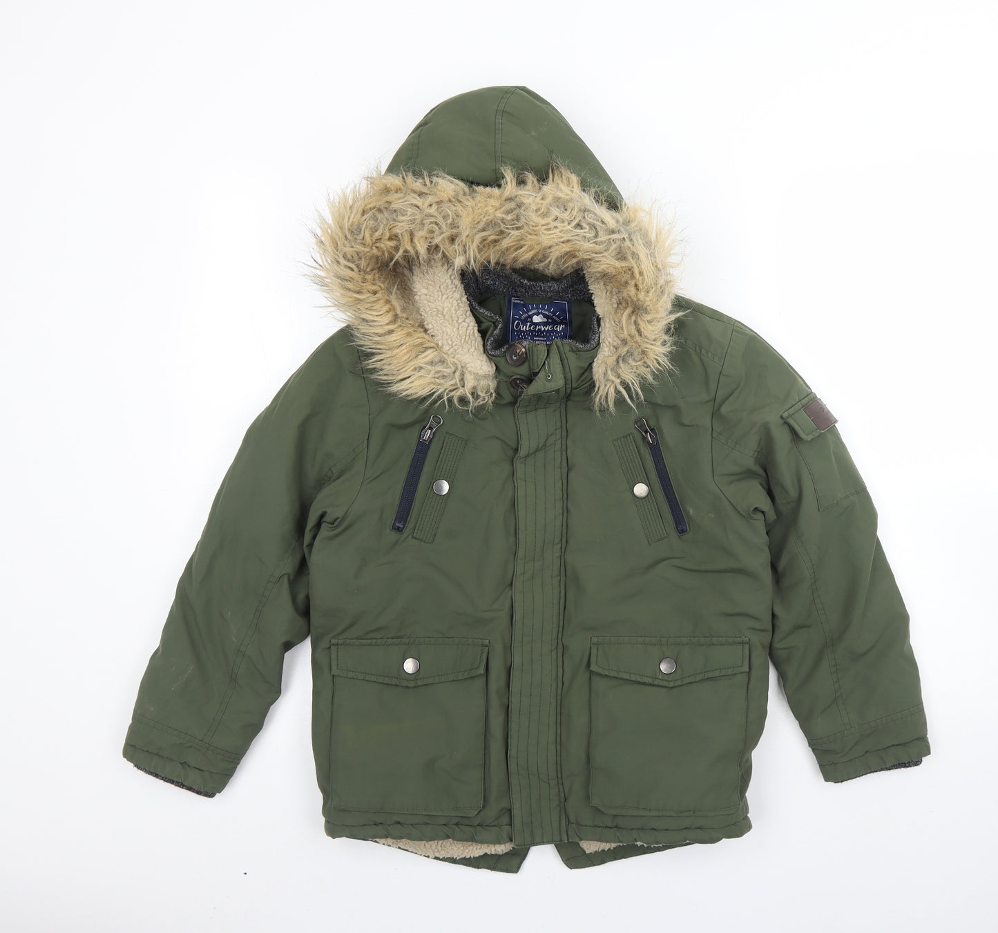 George Boys Green   Rain Coat Coat Size 9 Years  Zip