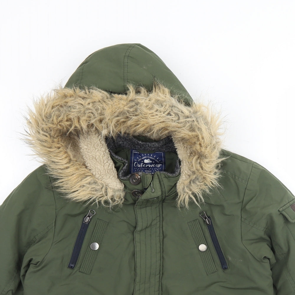 George Boys Green   Rain Coat Coat Size 9 Years  Zip