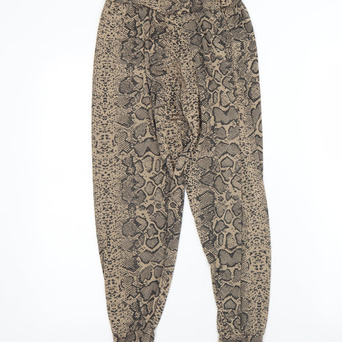 Preworn Girls Brown Animal Print Polyester Capri Trousers Size 11 Years  Regular