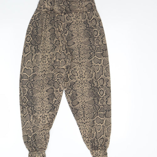 Preworn Girls Brown Animal Print Polyester Capri Trousers Size 11 Years  Regular