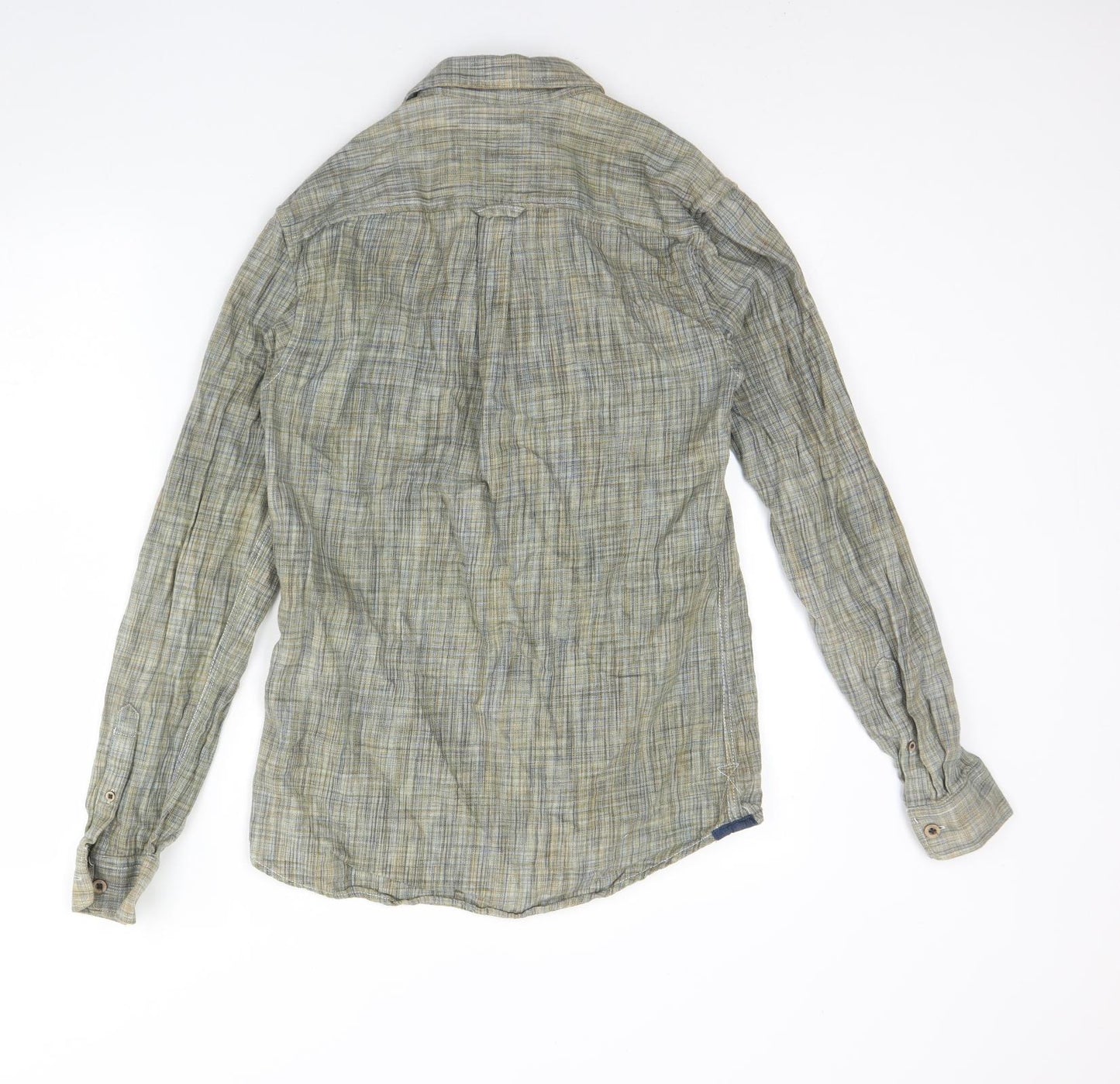 Burton Mens Green Plaid Cotton  Button-Up Size S Collared Button