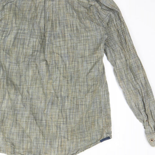 Burton Mens Green Plaid Cotton  Button-Up Size S Collared Button