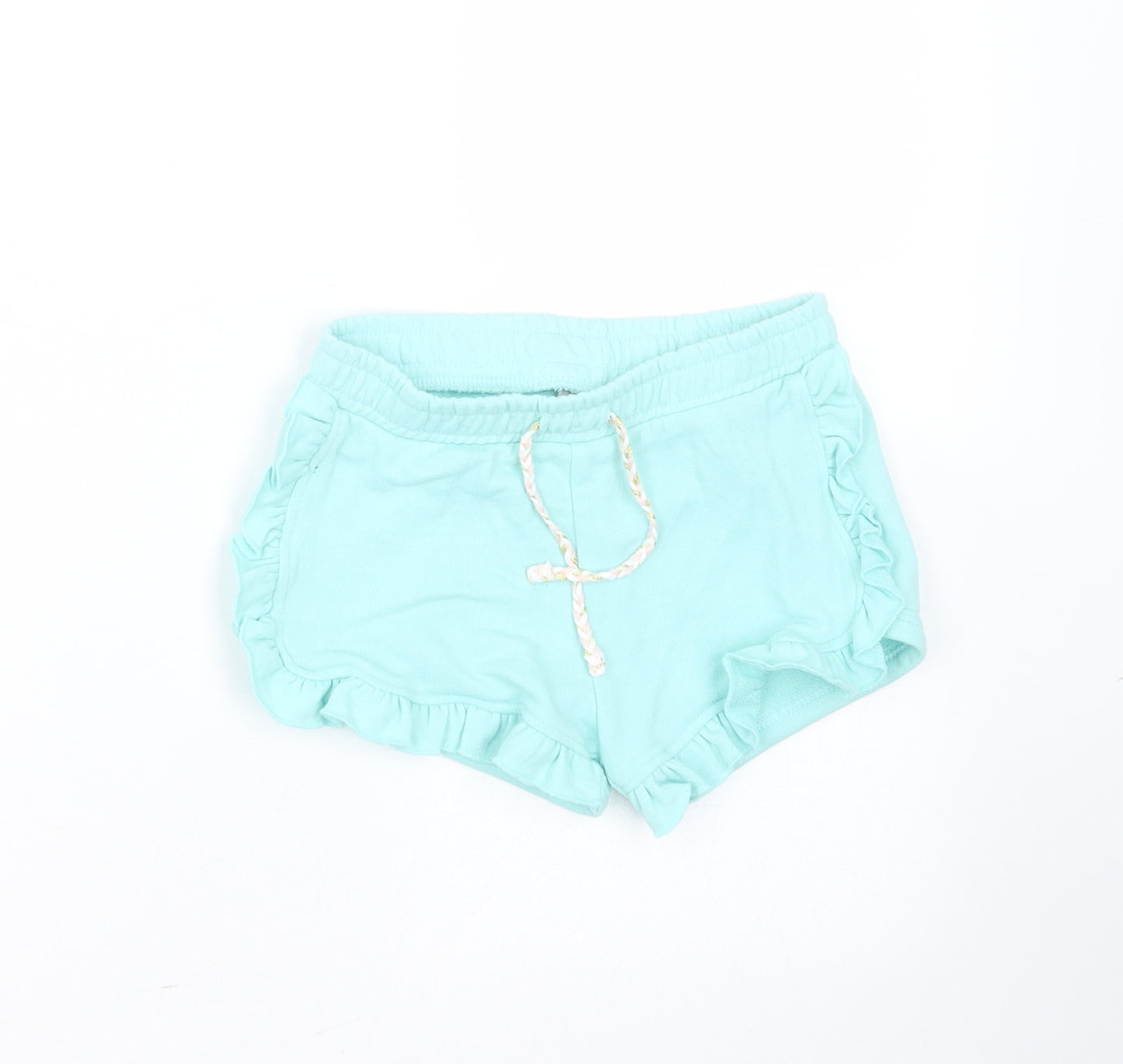 Matalan Girls Green  Cotton Hot Pants Shorts Size 4 Years  Regular