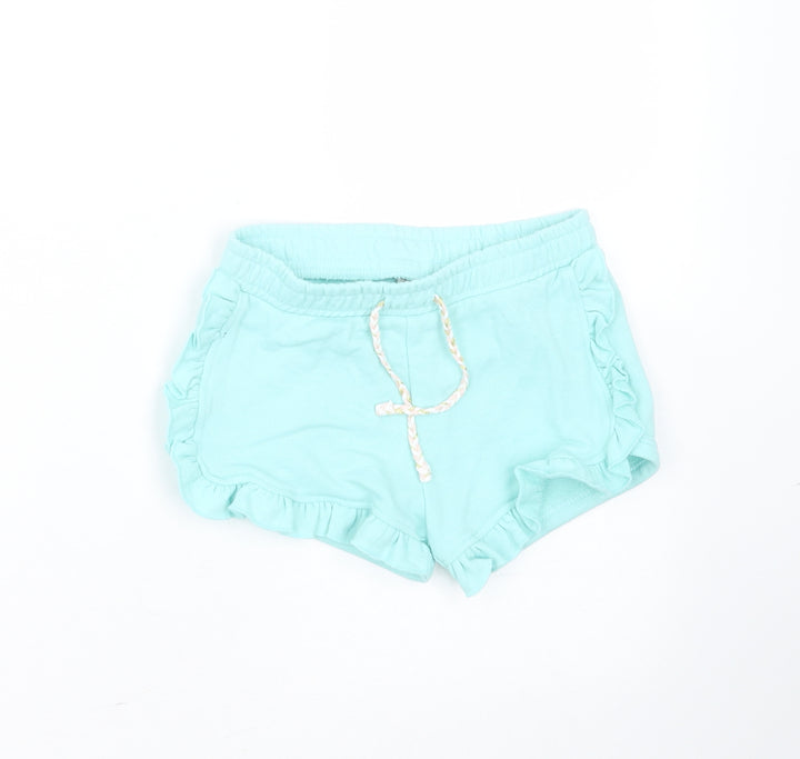 Matalan Girls Green  Cotton Hot Pants Shorts Size 4 Years  Regular