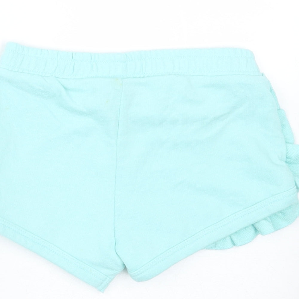 Matalan Girls Green  Cotton Hot Pants Shorts Size 4 Years  Regular