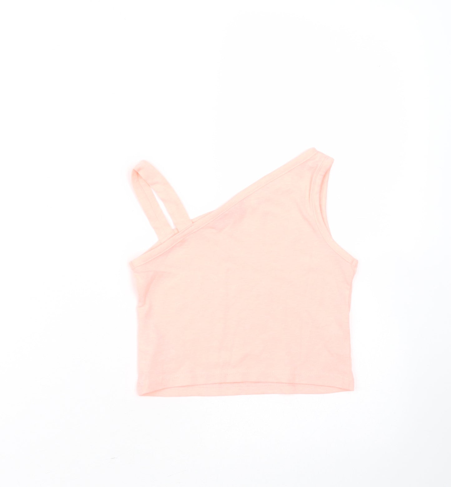Matalan Girls Orange  Cotton Basic T-Shirt Size 4 Years One Shoulder