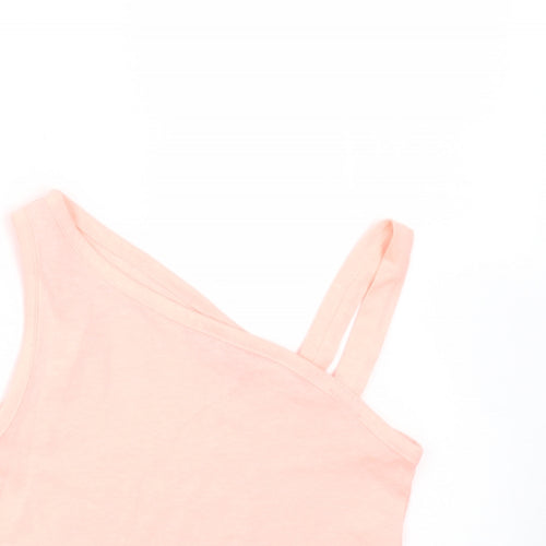 Matalan Girls Orange  Cotton Basic T-Shirt Size 4 Years One Shoulder