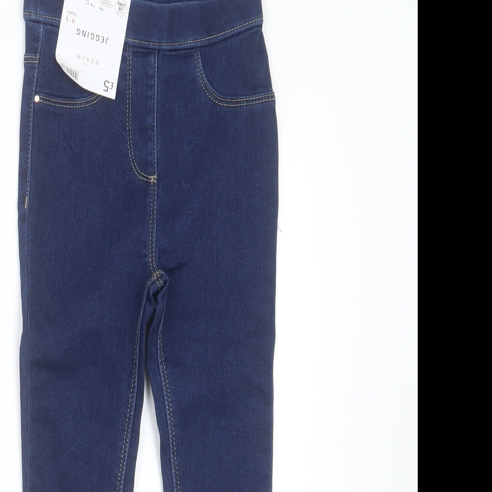George Girls Blue  Cotton Jegging Jeans Size 4-5 Years  Extra-Slim