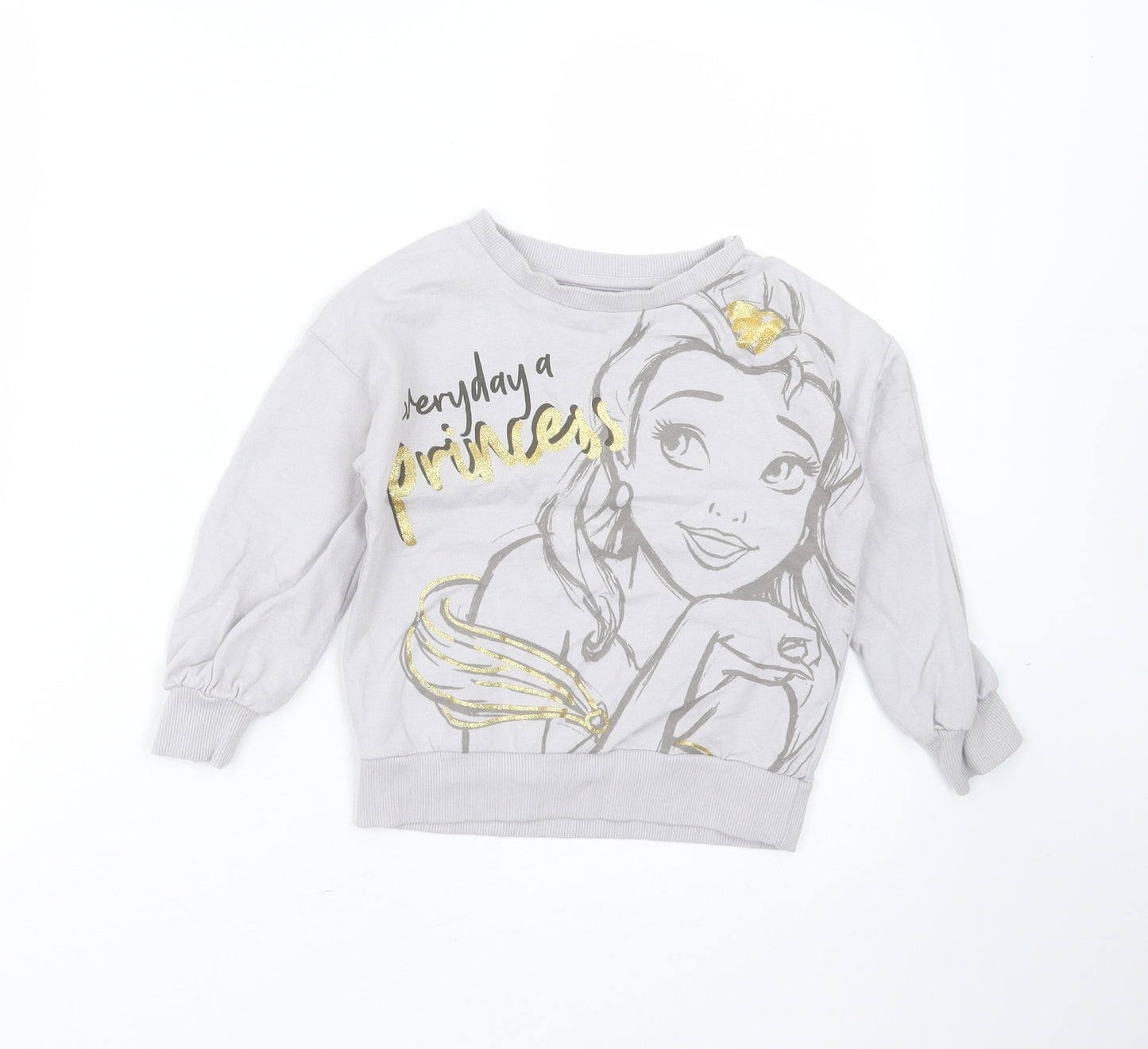 Nutmeg Girls Grey  Cotton Pullover Sweatshirt Size 4-5 Years   - princess