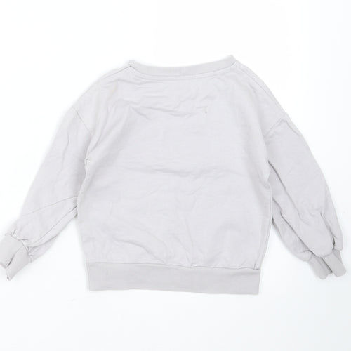 Nutmeg Girls Grey  Cotton Pullover Sweatshirt Size 4-5 Years   - princess