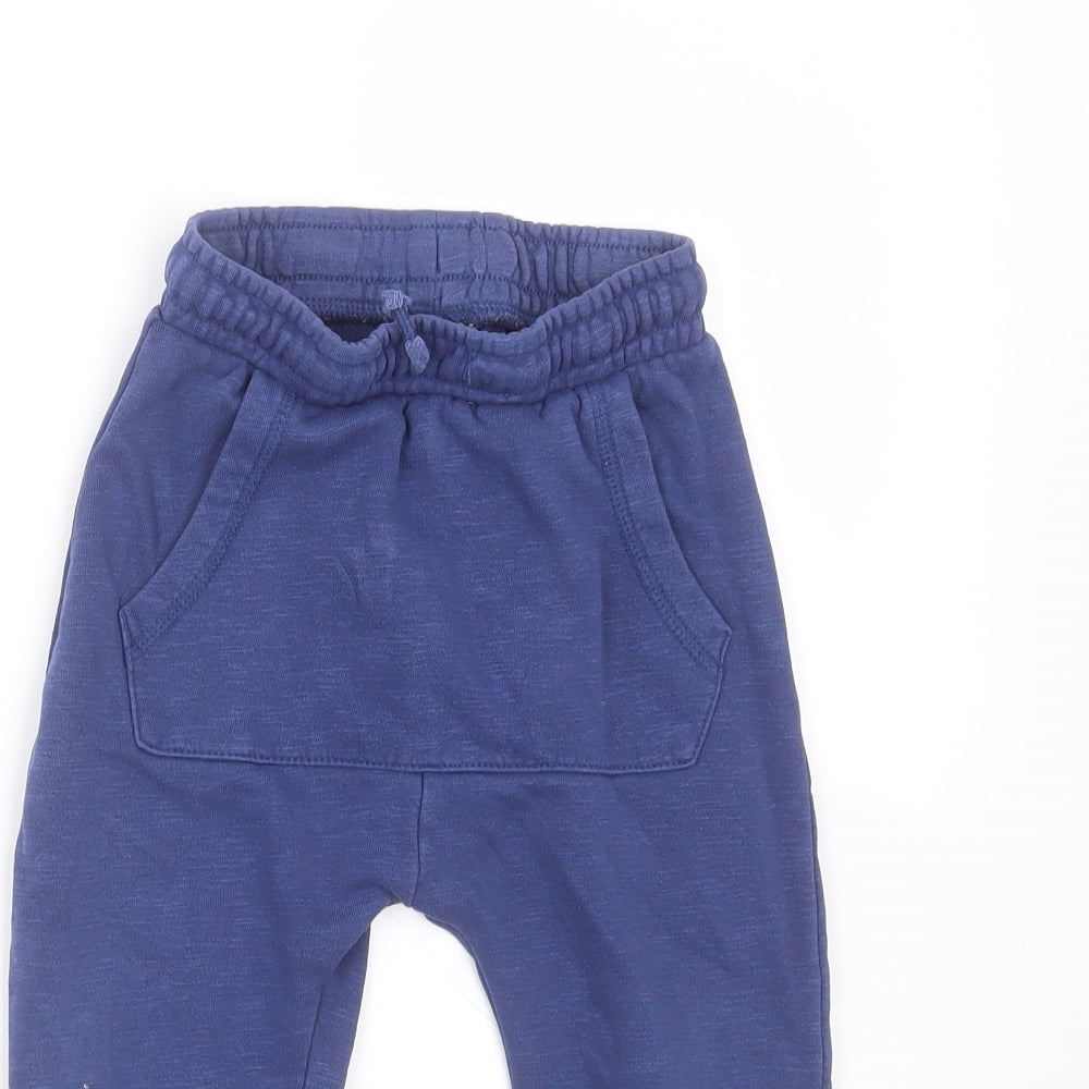 George Boys Blue  Cotton Jogger Trousers Size 2-3 Years  Regular