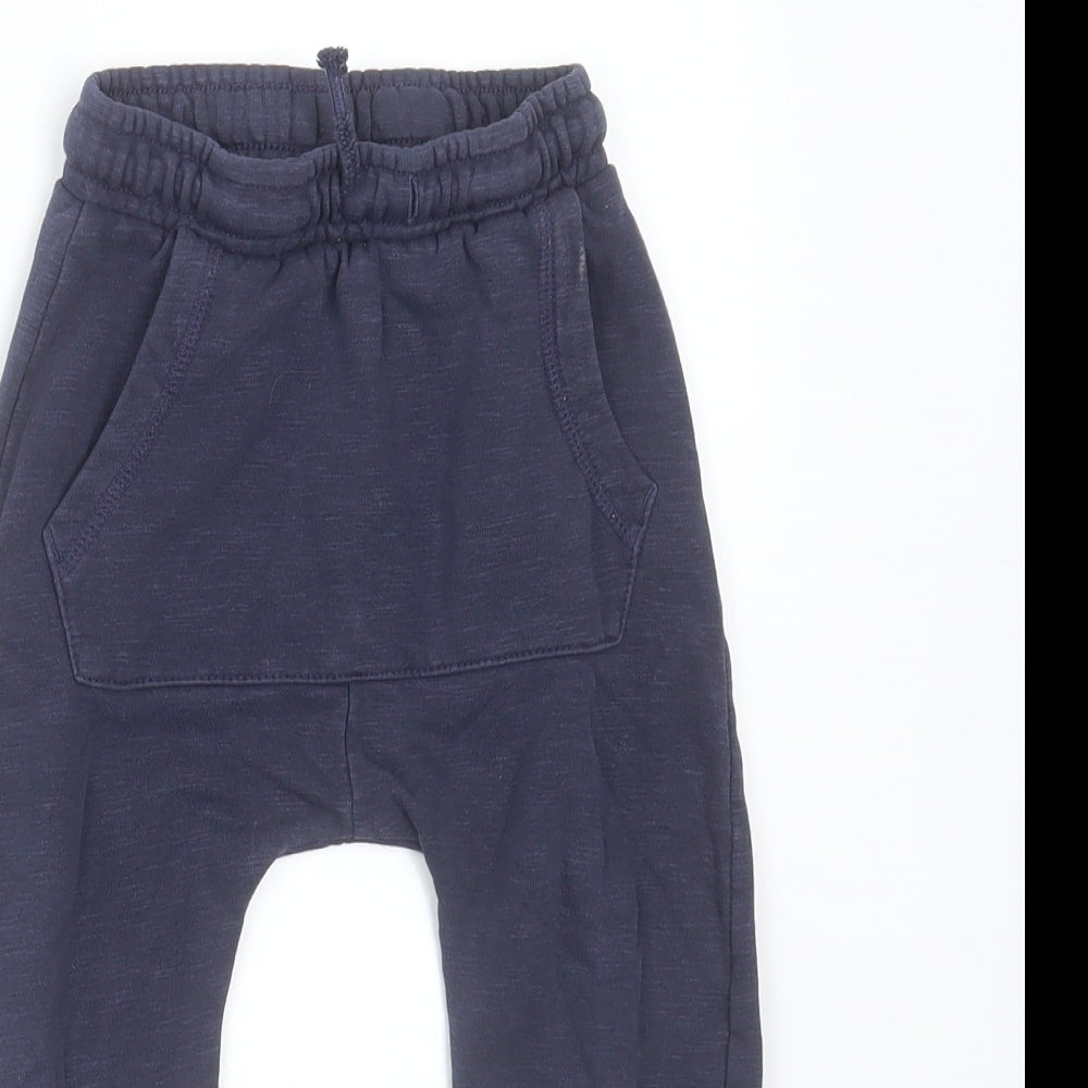 George Boys Blue  Cotton Jogger Trousers Size 2-3 Years  Regular