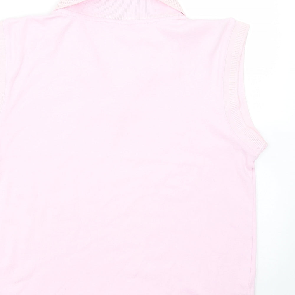 Preworn Womens Pink Collared  Polyester Pullover Jumper Size 18