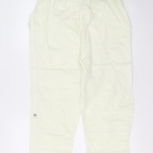 Preworn Womens Yellow  Cotton Cropped Trousers Size 30 in L21 in Regular