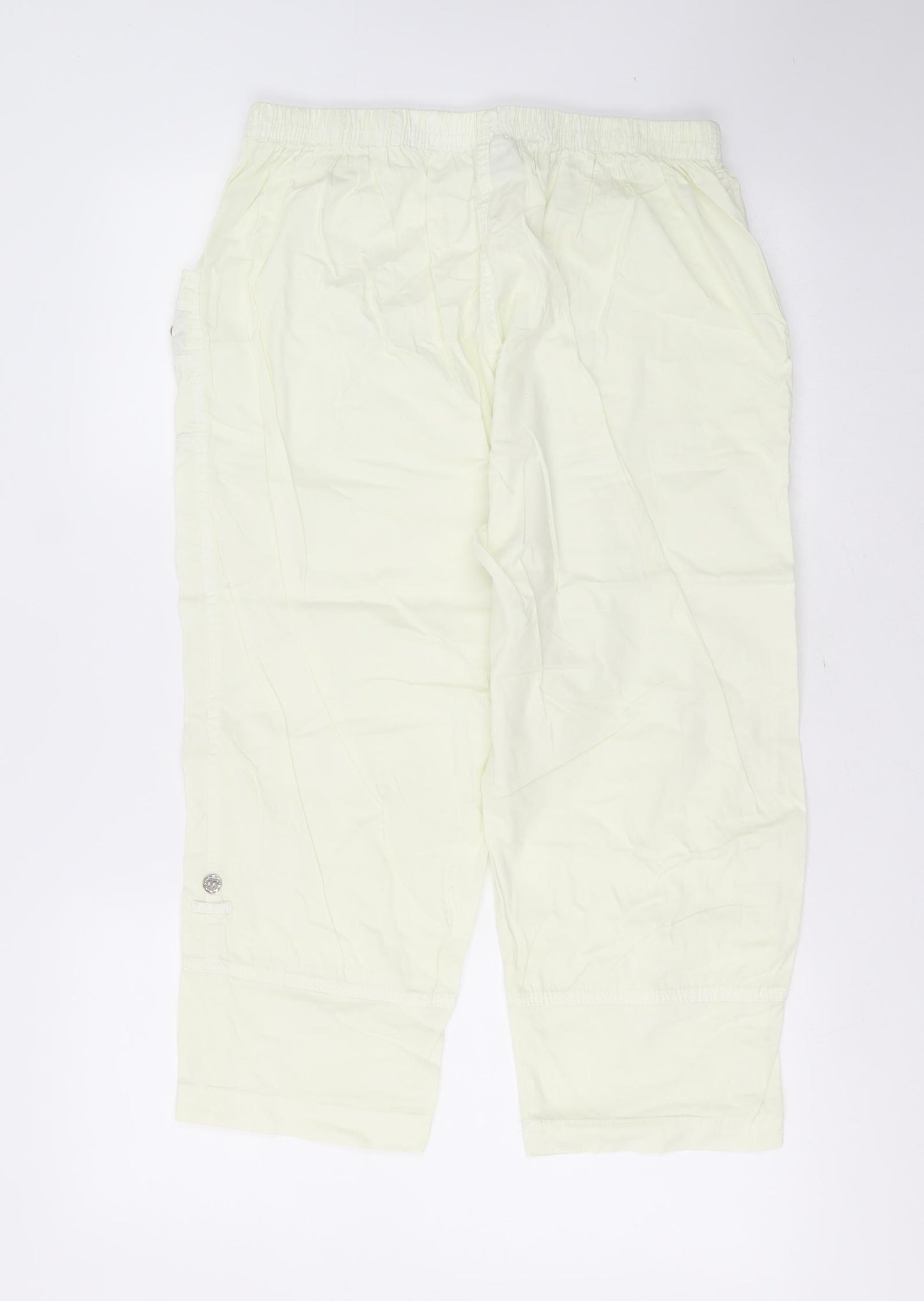Preworn Womens Yellow  Cotton Cropped Trousers Size 30 in L21 in Regular
