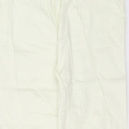 Preworn Womens Yellow  Cotton Cropped Trousers Size 30 in L21 in Regular