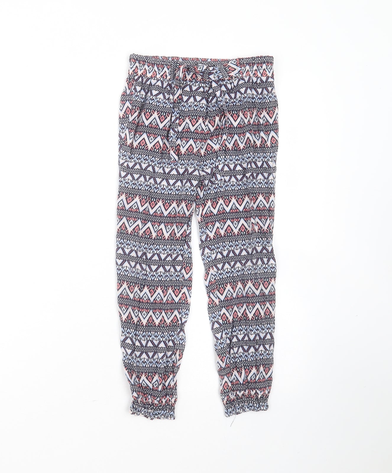 Young Dimension Girls Blue Geometric Viscose Bloomer Trousers Size 5-6 Years  Regular
