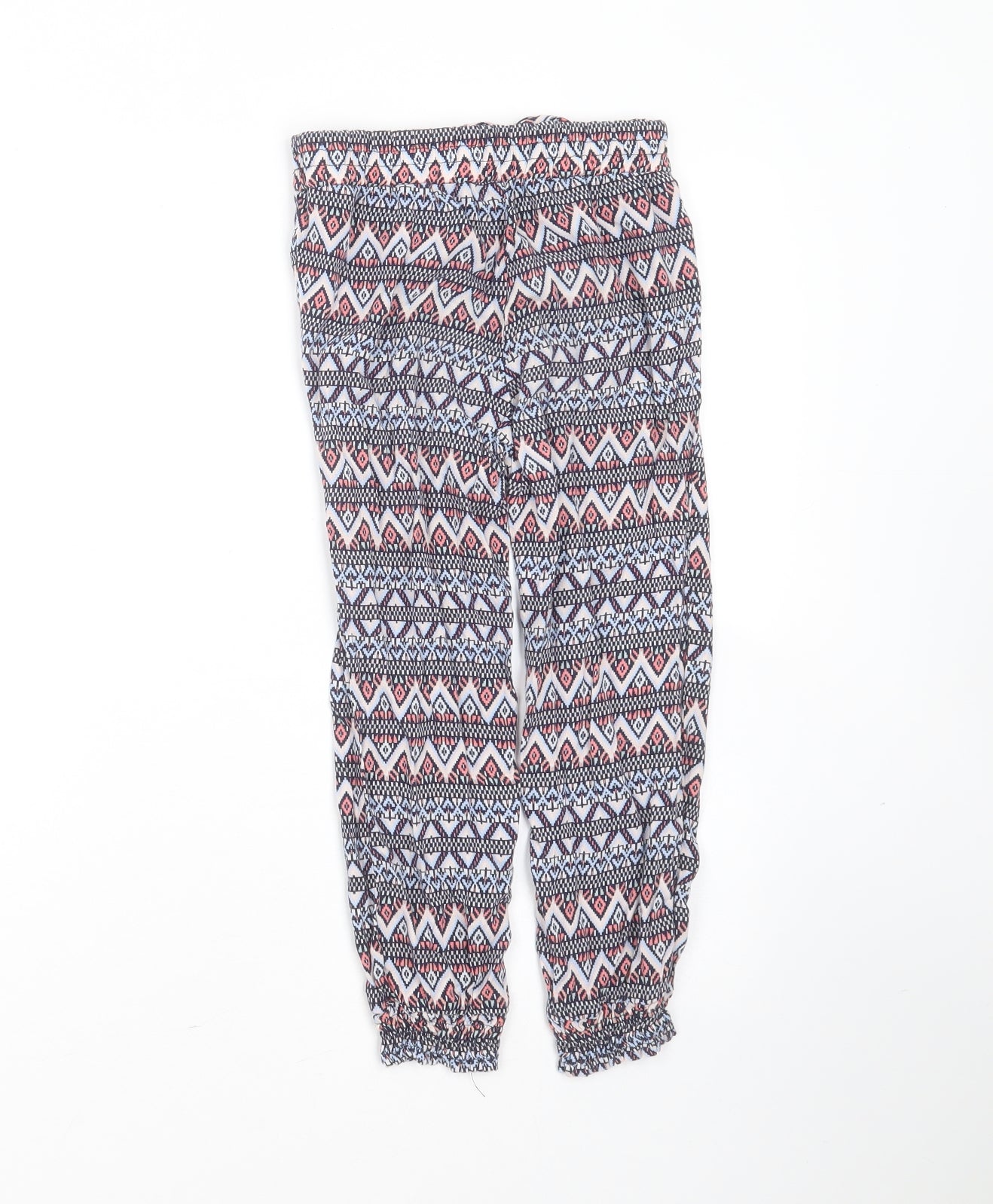 Young Dimension Girls Blue Geometric Viscose Bloomer Trousers Size 5-6 Years  Regular