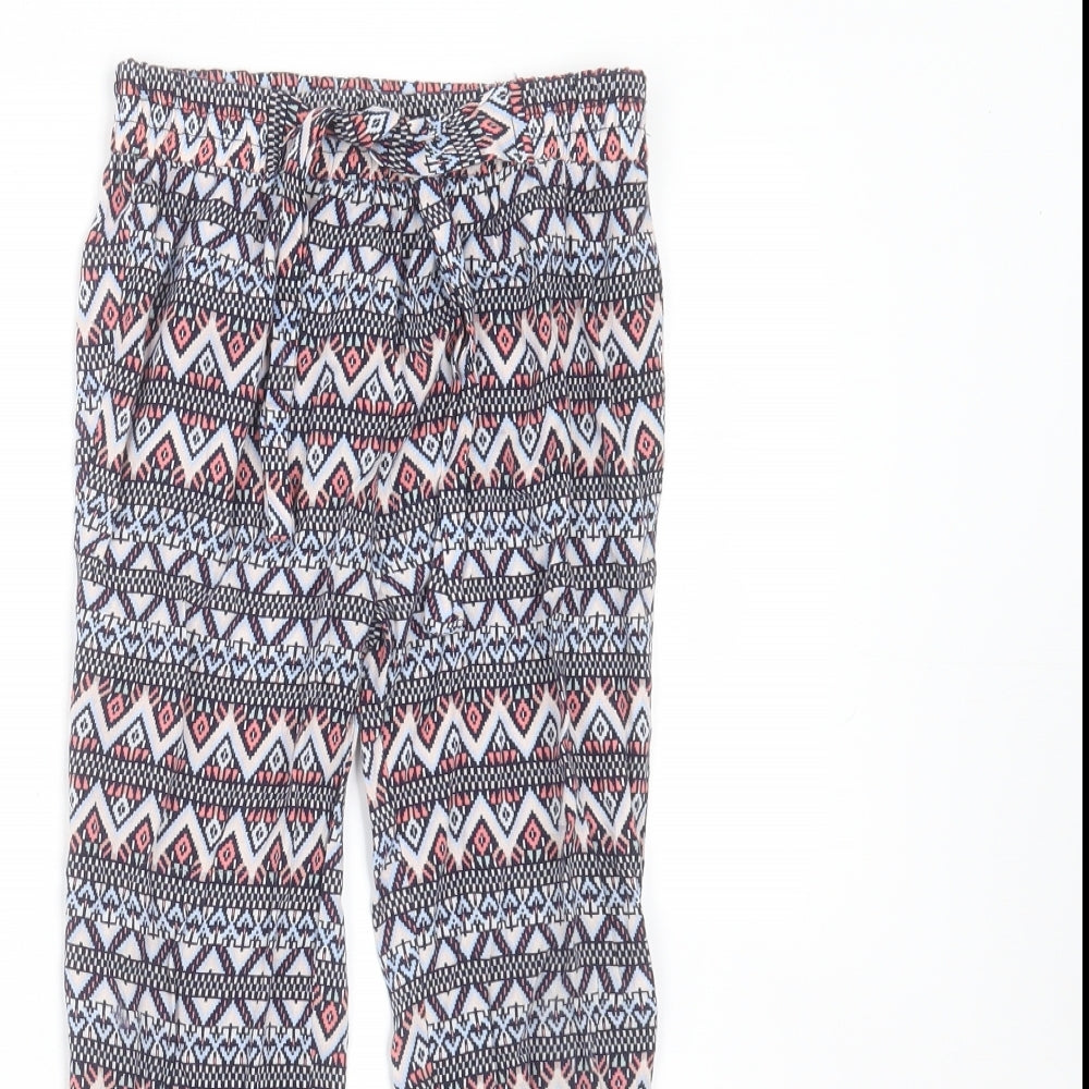 Young Dimension Girls Blue Geometric Viscose Bloomer Trousers Size 5-6 Years  Regular