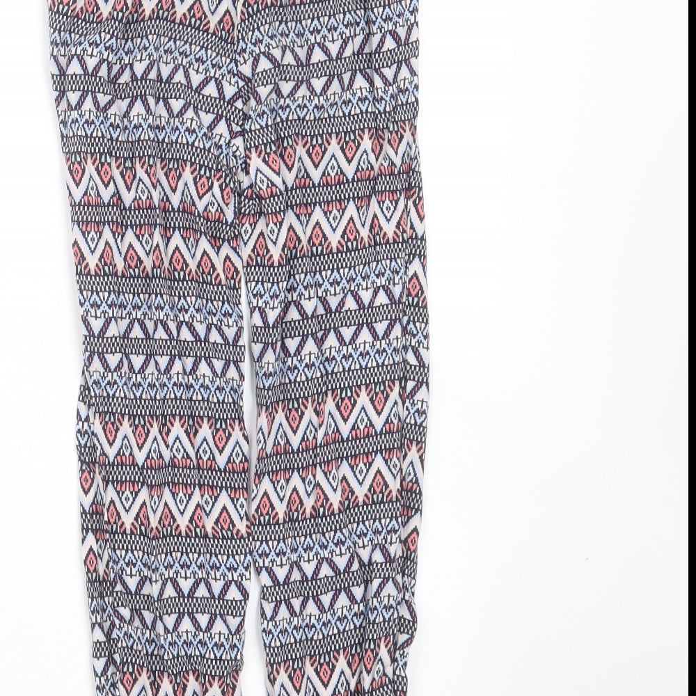 Young Dimension Girls Blue Geometric Viscose Bloomer Trousers Size 5-6 Years  Regular