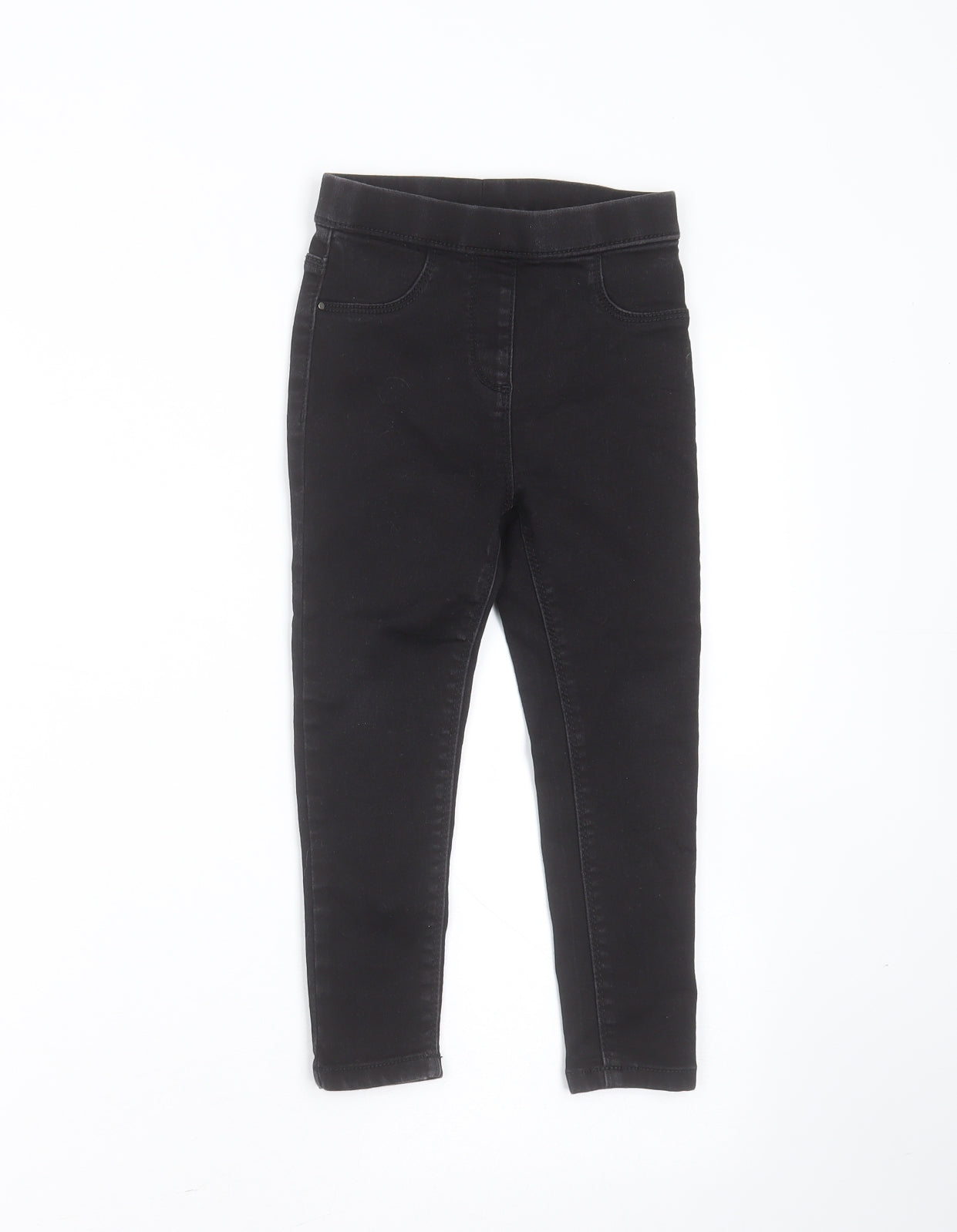 George Girls Black  Cotton Jegging Jeans Size 4-5 Years  Extra-Slim