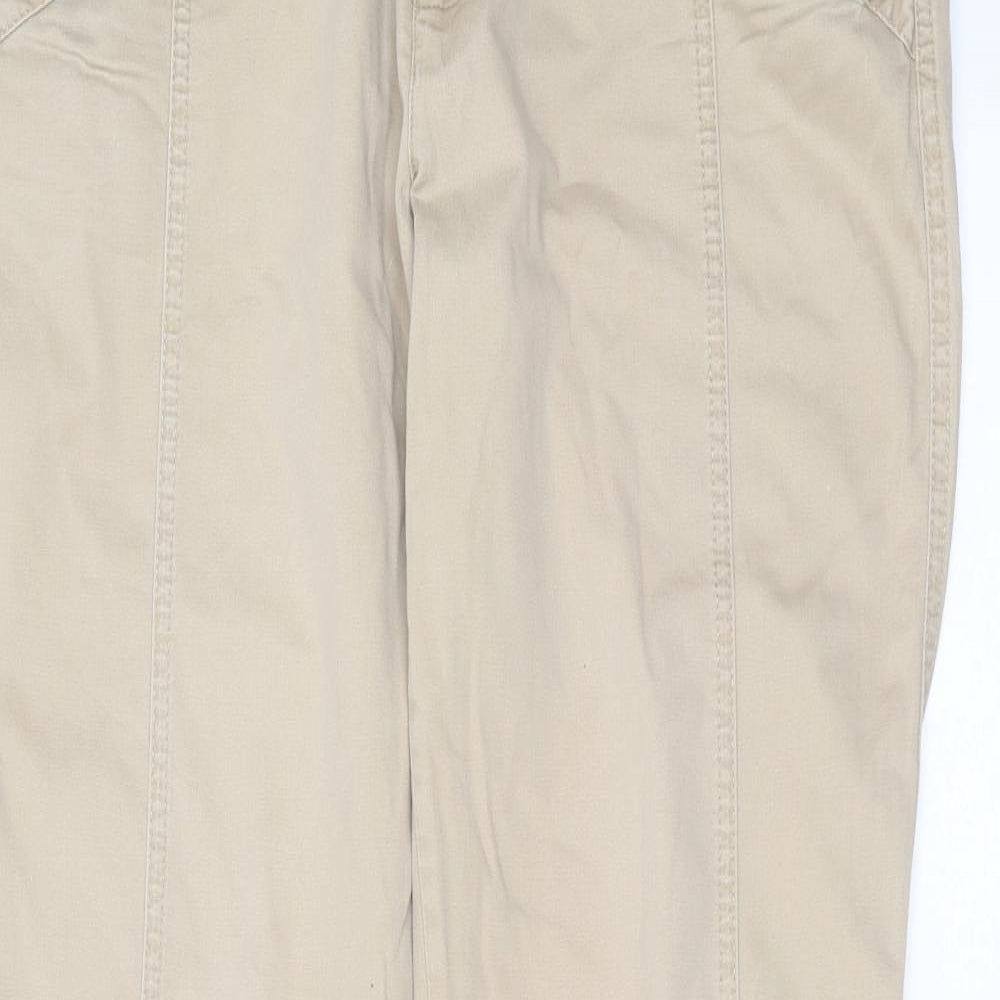 New Look Womens Beige  Cotton Trousers  Size 14 L31 in Slim