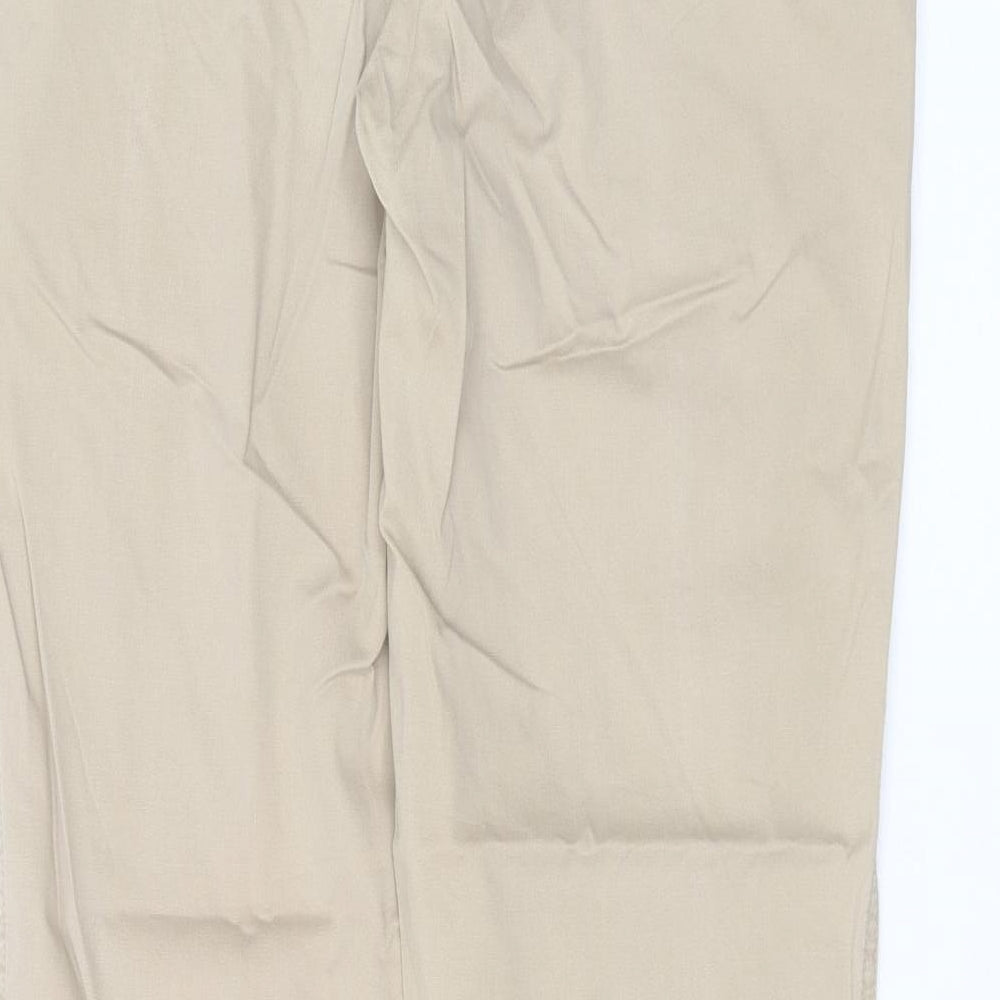 New Look Womens Beige  Cotton Trousers  Size 14 L31 in Slim