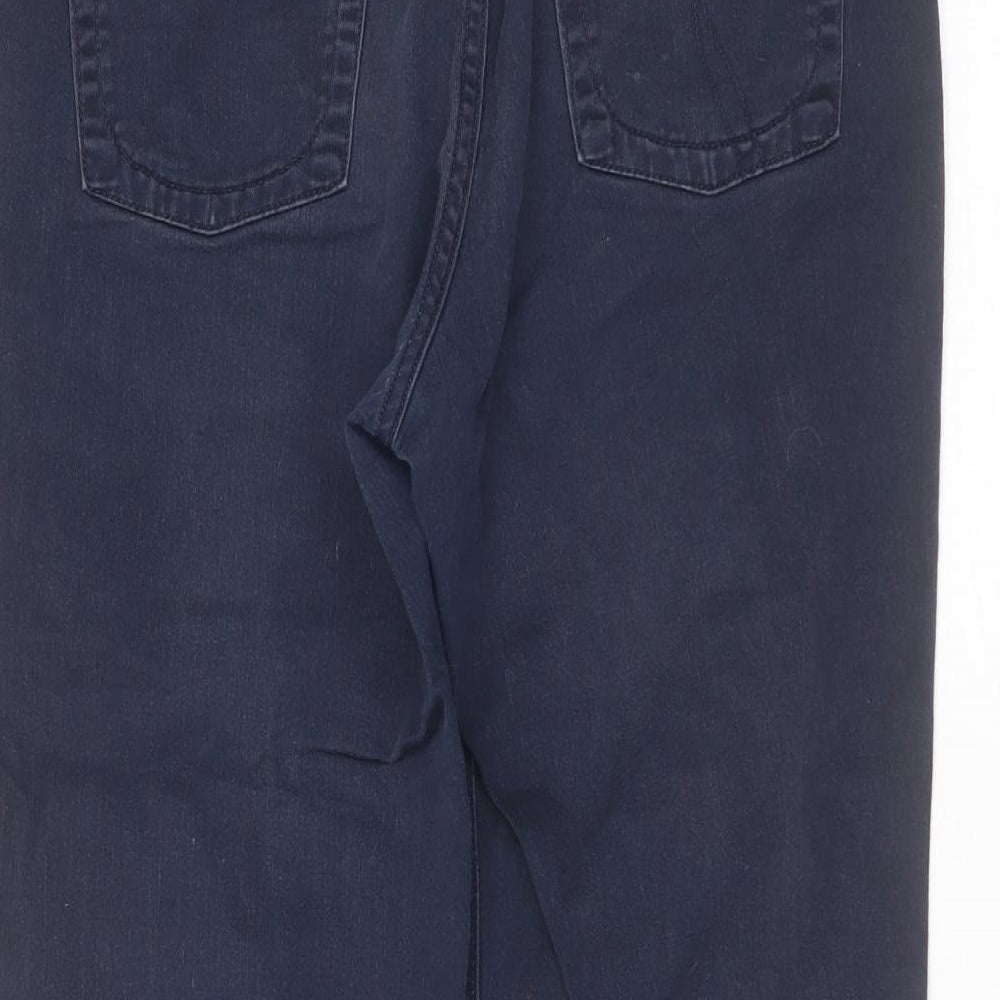Marks and Spencer Womens Blue  Cotton Cropped Jeans Size 14 L22 in Regular Zip