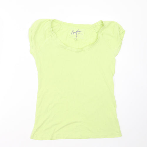 Internationale Womens Green  Cotton Basic T-Shirt Size 12 Round Neck