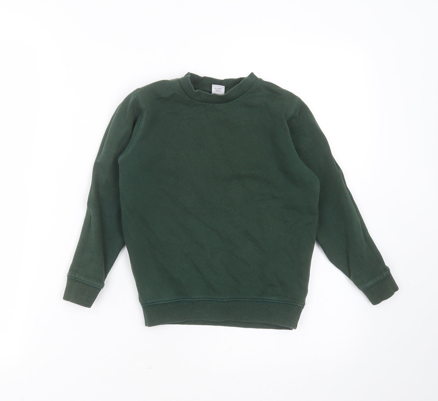 TU Boys Green  Cotton Pullover Sweatshirt Size 4 Years   - school