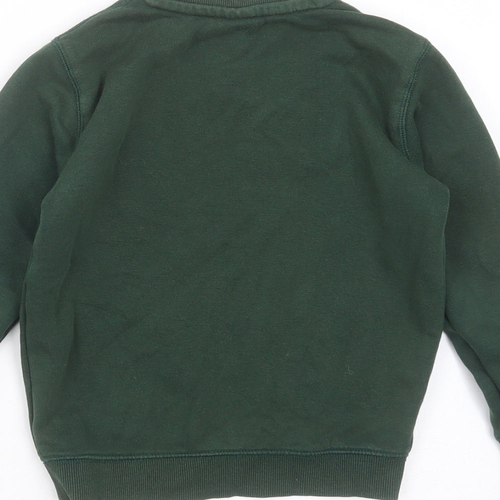 TU Boys Green  Cotton Pullover Sweatshirt Size 4 Years   - school