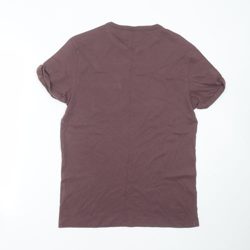 River Island Mens Purple  Cotton  T-Shirt Size S Round Neck