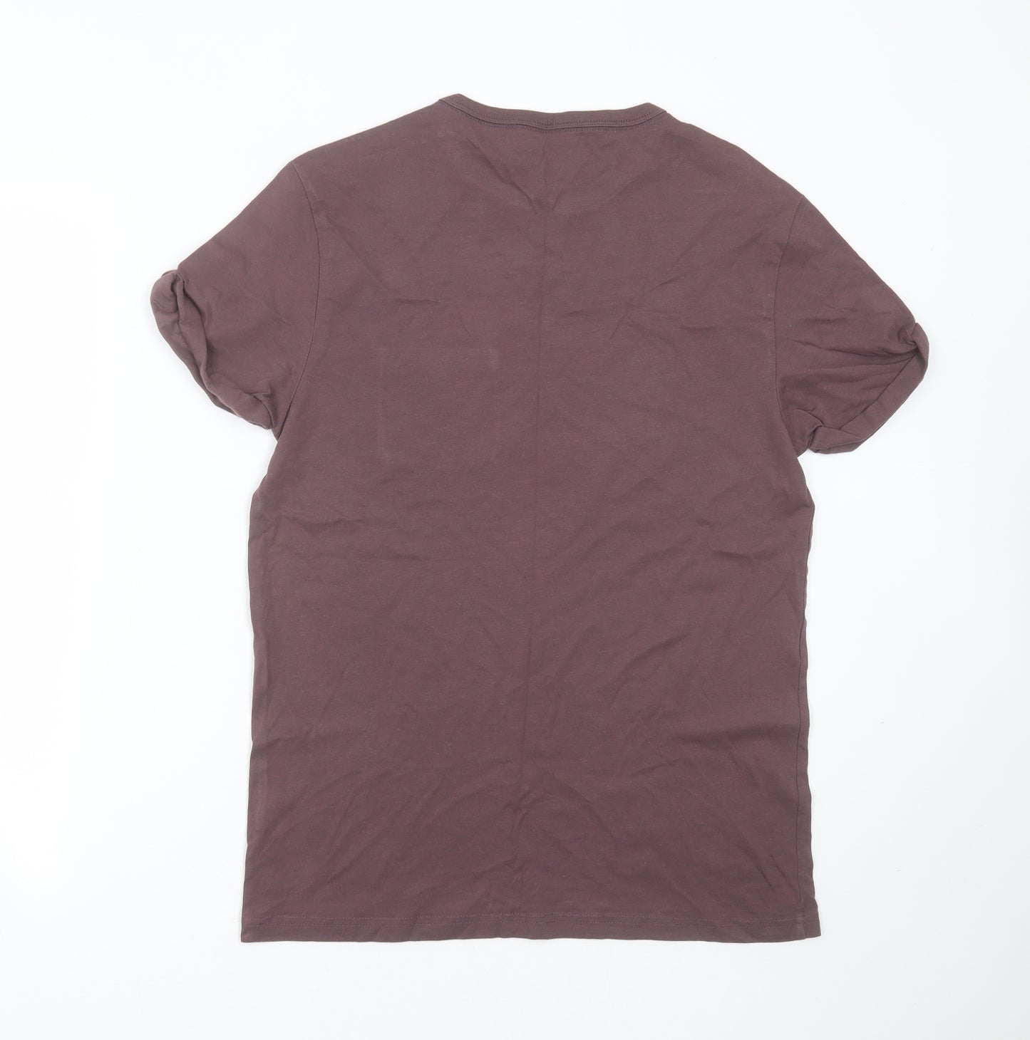 River Island Mens Purple  Cotton  T-Shirt Size S Round Neck