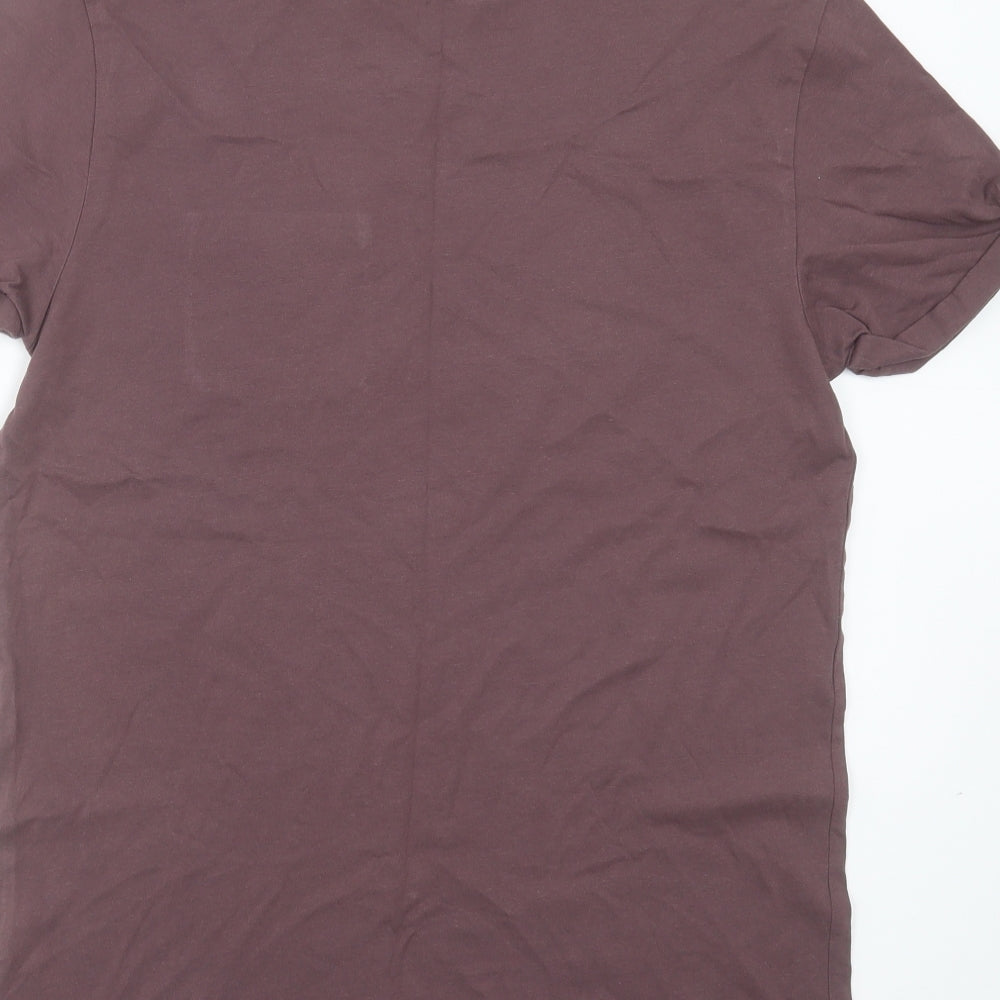 River Island Mens Purple  Cotton  T-Shirt Size S Round Neck