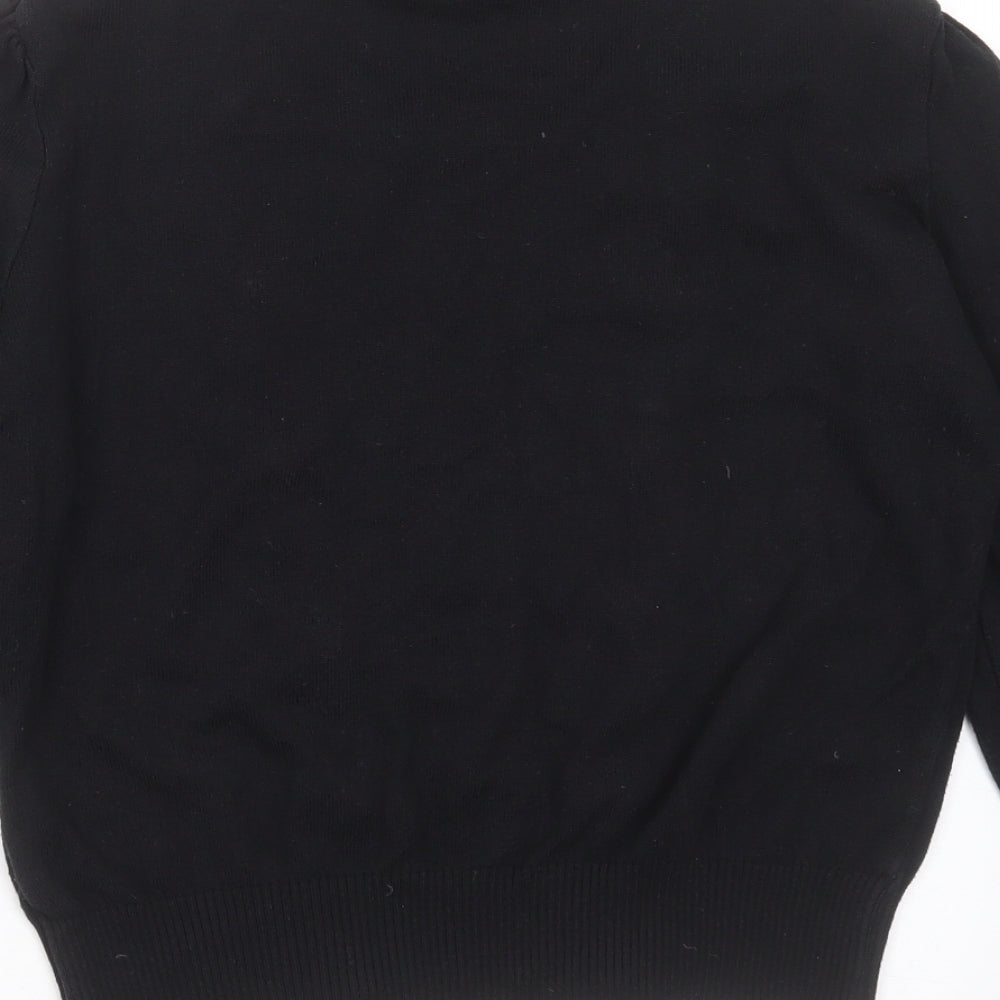 George Womens Black Round Neck  Acrylic Pullover Jumper Size 16   - Ruffle detail