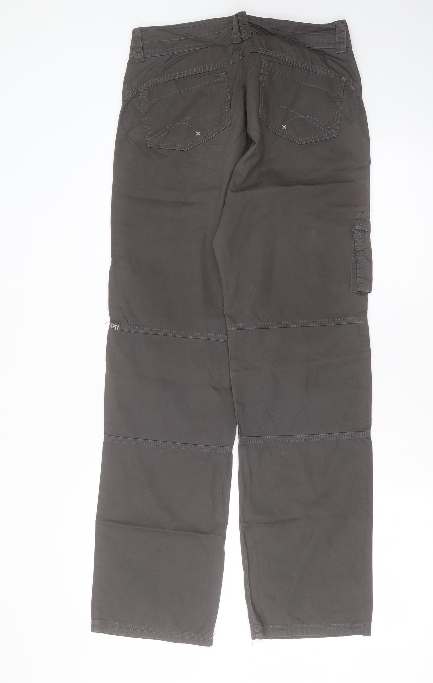 oxylane Womens Grey  Cotton Cargo Trousers Size 12 L32 in Regular