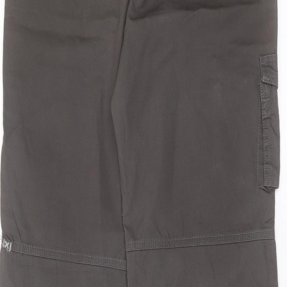 oxylane Womens Grey  Cotton Cargo Trousers Size 12 L32 in Regular
