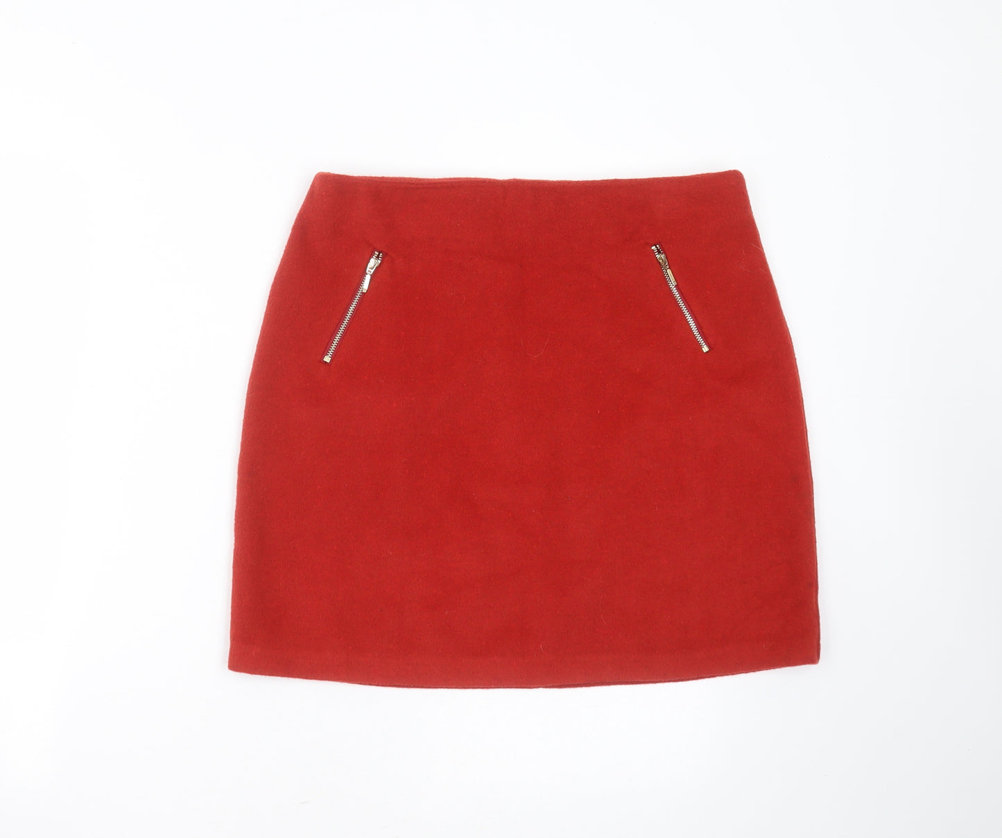 Peacocks Womens Red  Polyester Mini Skirt Size 10    - rust coloured