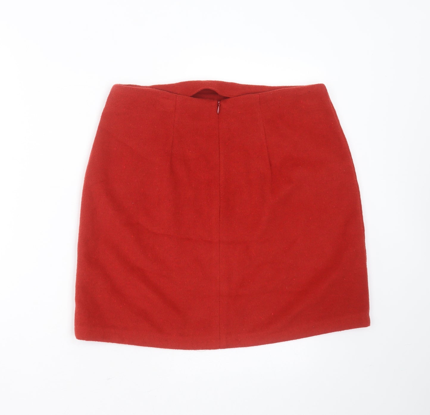 Peacocks Womens Red  Polyester Mini Skirt Size 10    - rust coloured