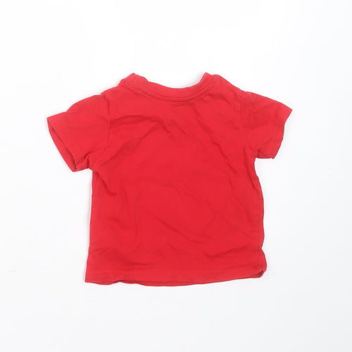 mini rebel Baby Red  Cotton Basic T-Shirt Size 9-12 Months Round Neck  - mr cheeky