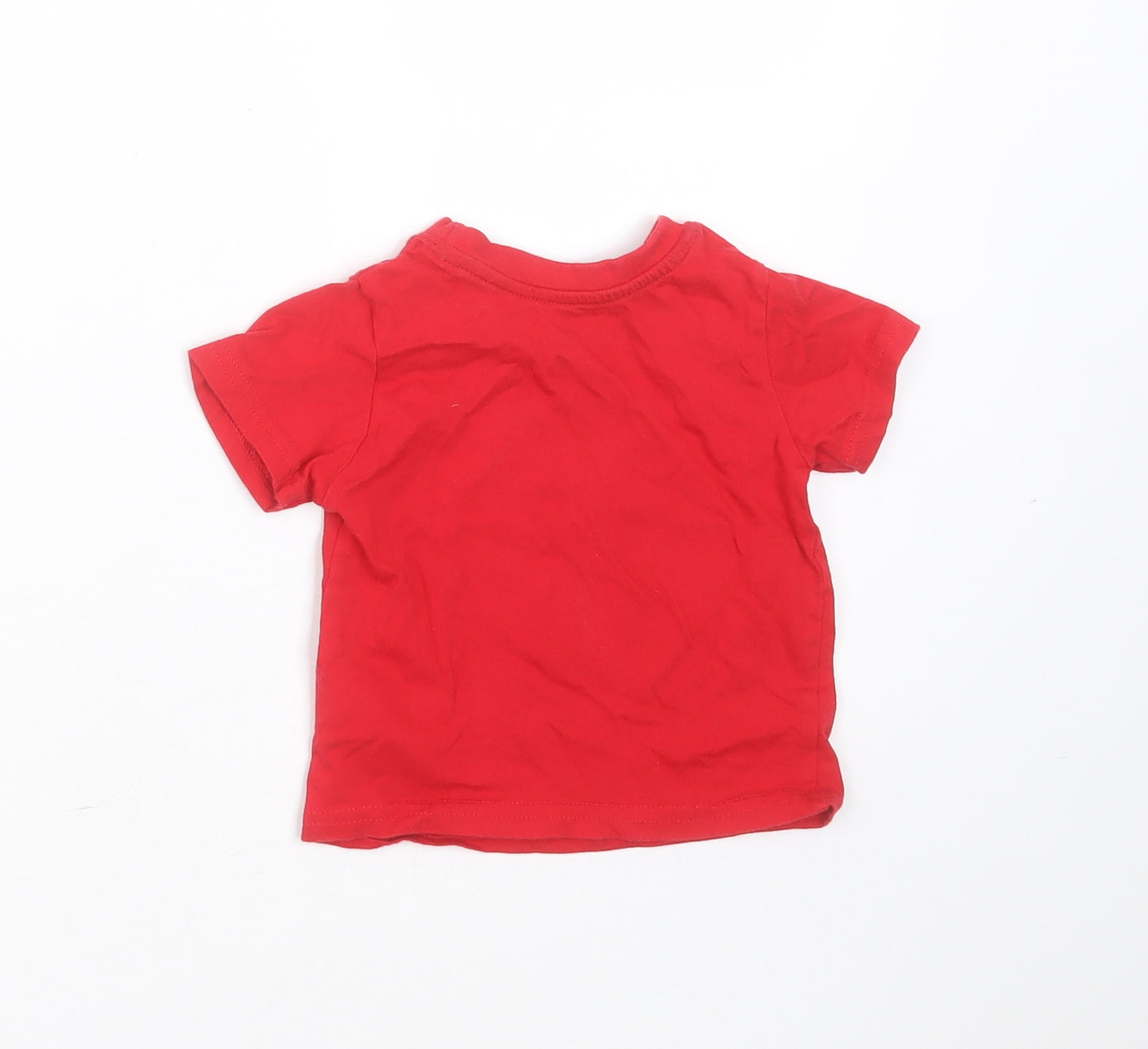 mini rebel Baby Red  Cotton Basic T-Shirt Size 9-12 Months Round Neck  - mr cheeky
