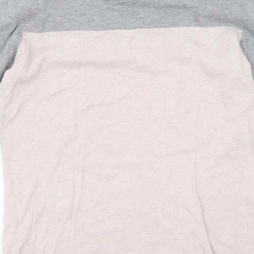 NEXT Womens Pink Boat Neck  Cotton Pullover Jumper Size 10   - Rhinestone detail