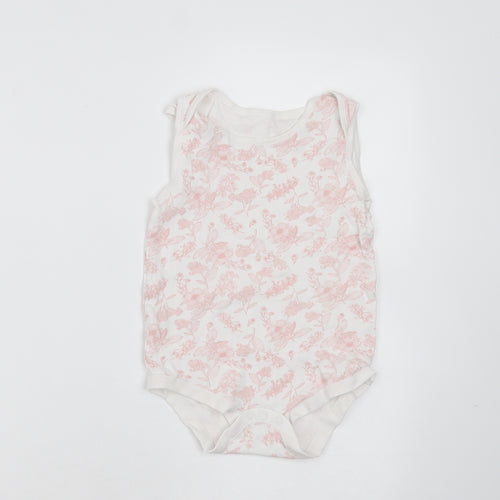 TU Baby White Floral Cotton Babygrow One-Piece Size 24 Months   - 24-36 months