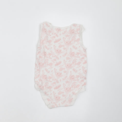 TU Baby White Floral Cotton Babygrow One-Piece Size 24 Months   - 24-36 months