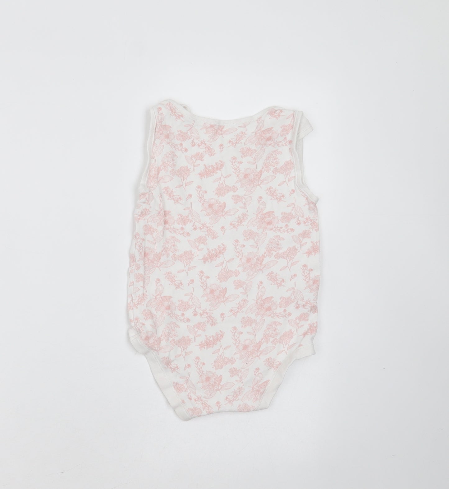 TU Baby White Floral Cotton Babygrow One-Piece Size 24 Months   - 24-36 months